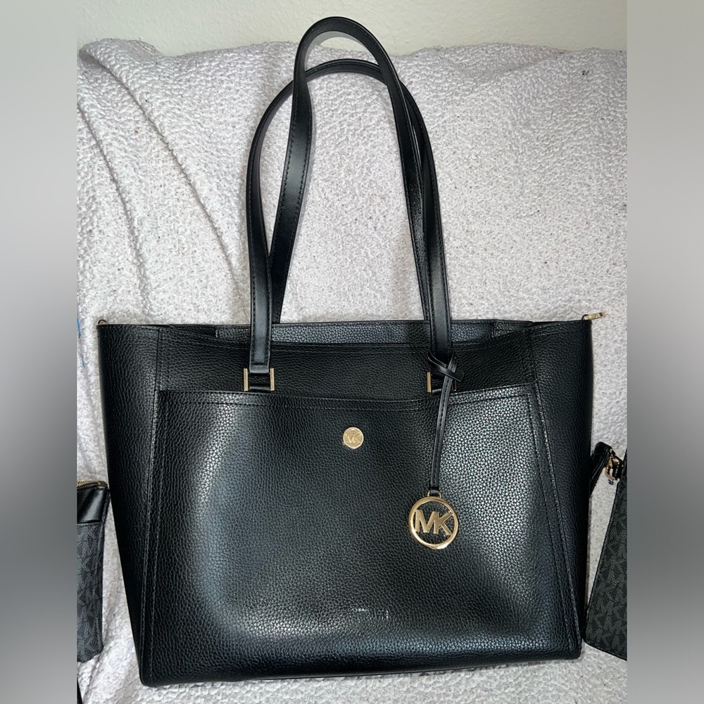 Michael Kors gently used black tote bag